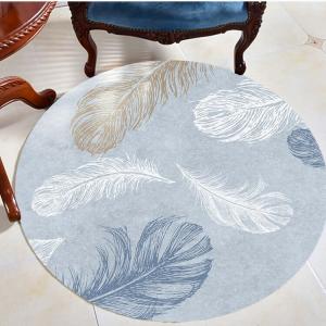 Budis Ковер круглый 80 см диаметр, короткий плюш, европейский современный, для спальни или кресла-качалки, нескользящий Y05