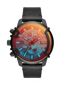 Мужские аналоговые часы Diesel DZ4519 с кожаным ремешком, цвет Black