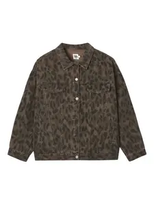 Джинсовая куртка с леопардовым узором B+Ab, коричневый