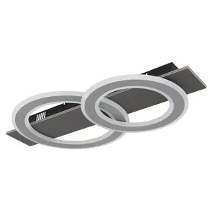 Потолочный светильник JAYDEN с LED-модулем, 1 шт., теплый белый свет, для гостиной и спальни, 3000 Кельвин Globo Lighting, антрацит/серый