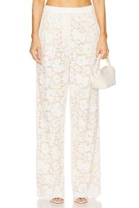 Брюки Estelle с кружевом и защипами Sans Faff, white