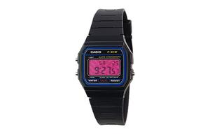 CASIO Мужские часы Retrofit Series с кварцевым механизмом и ремешком из смолы, черный циферблат