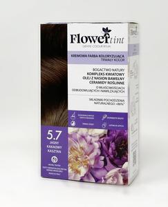 Flowertint, Перманентная краска для волос, серия какао, 5.7 Light Cocoa Chestnut