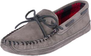 Мужские флисовые тапочки с двумя подошвами Minnetonka, серый