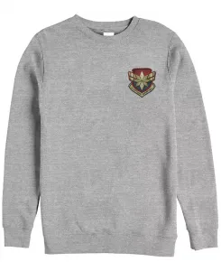 Мужская толстовка Marvel "Captain Marvel" с логотипом на груди, флисовая Fifth Sun, серый