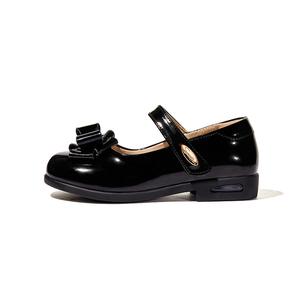 Детские кожаные туфли с низким верхом, устойчивые к ударам и износу Snoffy, черный