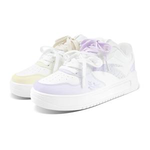 Комфортные противоскользящие амортизирующие низкие кроссовки для скейтбординга унисекс ANTA, Purple Yellow Mismatched