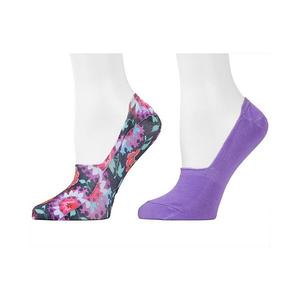 Орнаментальные носки с цветочным принтом 2 шт Natori, Black Purple