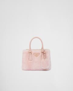 Мини-сумка Prada Galleria из овчины, розовый