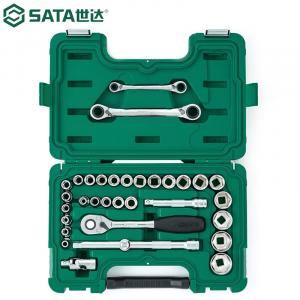 SATA, 33 предмета, метрический набор серии 12,5 мм, ручной ключ с храповым механизмом, набор инструментов для ремонта автомобилей, комбинированный набор головок 09099