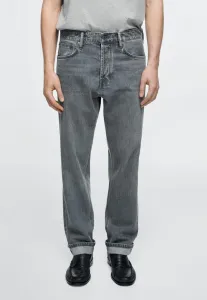 Джинсы прямого кроя из денима с кромкой Massimo Dutti, Grey