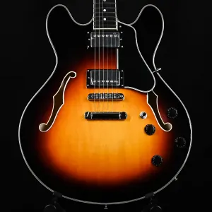 Электрогитара Eastman T386-SB Semi-Hollow Thinline с хамбакерами Kent Armstrong и накладкой из эбена - Sunburst 2024 (P2401047)