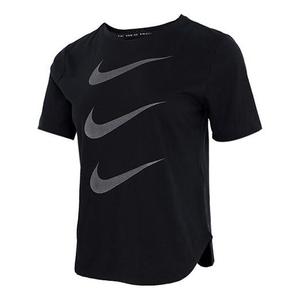 Футболка (WMNS) Nike Casual Sports Breathable Round Neck Short Sleeve Black T-Shirt