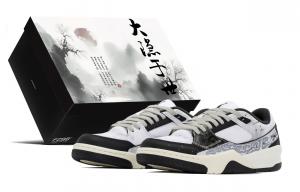 FLIGHT COURT Box, картриджи с чернилами устойчивые к истиранию низкие баскетбольные кроссовки мужские Jordan, черный/белый