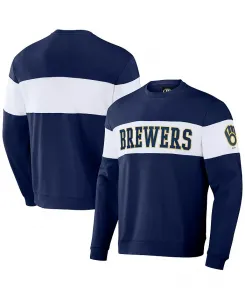 Мужской полосатый свитшот Darius Rucker Collection by Navy Milwaukee Brewers Fanatics
