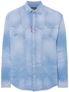 Джинсовая рубашка Twin Stars DSQUARED2, синий