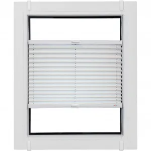 Жалюзи плиссе Sunlines «Молодой стиль энергосбережения», затемняющие, энергосберегающие, без сверления, с перекосами, на заказ, с энергосберегающим эффектом, скреплены зажимными скобами Simply-Fix, цвет weiß + weiß