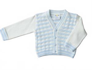 Детский вязаный кардиган Liam для мальчиков в сине-белом цвете Dolce Goccia
