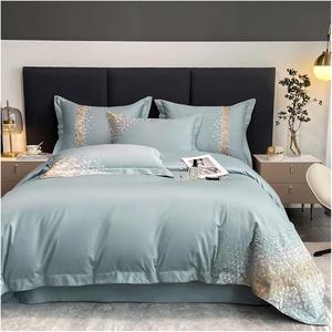 YUSIWOAL Комплект постельного белья из египетского хлопка 1000TC с роскошной вышивкой