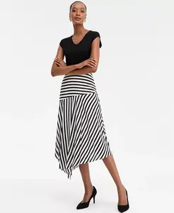 Женская асимметричная юбка миди с принтом I.N.C. International Concepts, черный