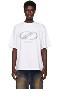 Футболка с логотипом se11done, украшенная стразами We11Done, белый