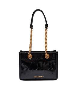 Сумка женская Karl Lagerfeld с цепочками лакированная, черный