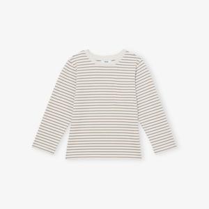 Футболка полосатая Reiss с длинным рукавом, белый / коричневый