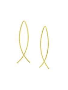 Alexander York Серьги-подвески в виде креста, золотые, комплект из двух штук, золотые