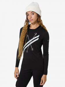 Super.natural Функциональная рубашка с длинными рукавами "Kryssede Ski" в черно-белом цвете