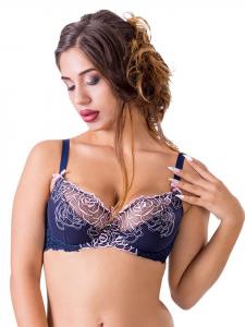 Бюстгальтер на косточках Valea Halbschalen-BH, цвет Dunkelblau/Rosa