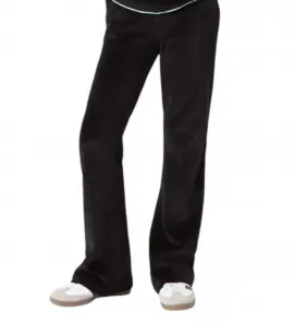 Велюровые брюки с широкими штанинами черного цвета Molo