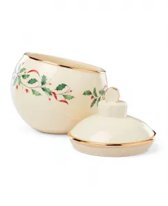 Рождественские украшения, банка для печенья Lenox, красный/зеленый/слоновая кость
