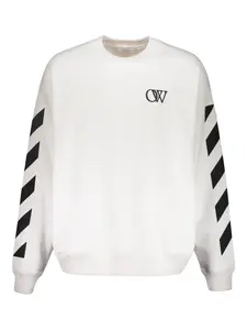 Свитшот с логотипом и диагональными полосами Off-White, белый