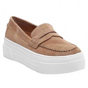 Женские лоферы Ava на платформе из светло-коричневой замши J Slides, Tan Suede