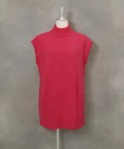 Вязаный жилет-туника длиной до щиколотки из 100% шерсти Studio Picone, цвет Pink(025)