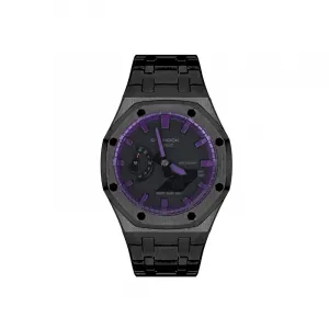 Часы Casio G-Shock Analog-Digital 2100 Series, арт. GA-2100-1A1, кованый черный/тускло-фиолетовый