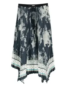 Плиссированная юбка миди Paul Smith, синий