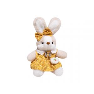 Флисовая кукла Кролик в цветочной юбке высотой 35 см FANNIKEER, желтый
