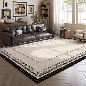 Budis Ковер 200х250 см для гостиной в французском винтажном стиле, кремовый, водоотталкивающий, моющийся, безопасный