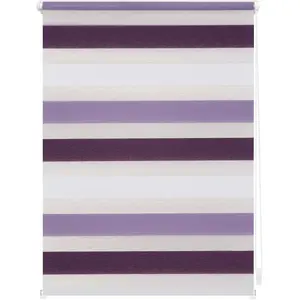 Двойная рулонная штора Duo Rollo Klemmfix Цветная Защита от света без сверления Боковое управление Lichtblick Original, фиолетовый/сиреневый/белый