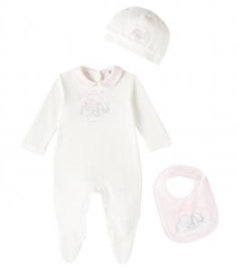 Детский комплект из хлопка с принтом Monnalisa, Panna+Rosa Antico