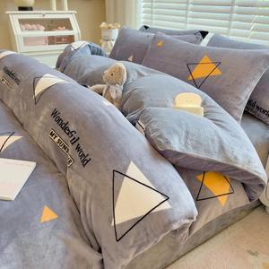 Antarctic Комплект постельного белья из 4 предметов (простыня на резинке 180 см, пододеяльник 200х230 см), молочный вельвет