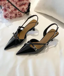 Туфли на каблуке с острым носком и ремешком сзади Aimoha - Select -, цвет Black