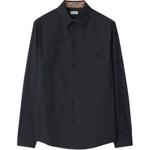 Хлопковая поплиновая рубашка Burberry, синий