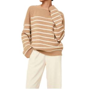Свитер Lowell в полоску верблюжьего цвета Solid & Striped, цвет camel stripe