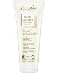 Очищающий крем с белой минеральной глиной и цветком лотоса, 200 мл Logona Lavaerde