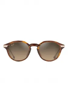 Солнцезащитные очки в круглой оправе Maui Jim, коричневый