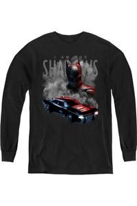 Бэтмен (2022) Толстовка с длинным рукавом для детей с Бэтменом и Бэтмобилем Gildan, черный