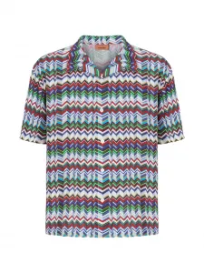 Рубашка с застежкой на пуговицах и зигзагообразным узором Missoni, белый