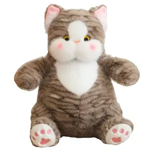 Плюшевая кукла Bubbly Cat с милым котенком высота 25см/40см/60см/80см Tranquility and elegance, серебро